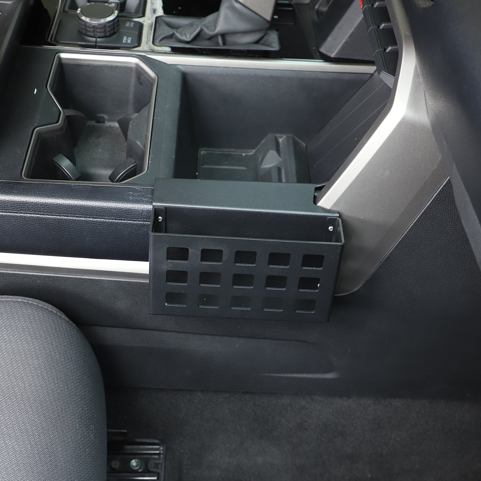 Center Console Side Gear Shift Storage Box Compatible with Toyota Tundra/ Sequoia 2022-2026, Right Side Hanging Organizer Tray Accessories