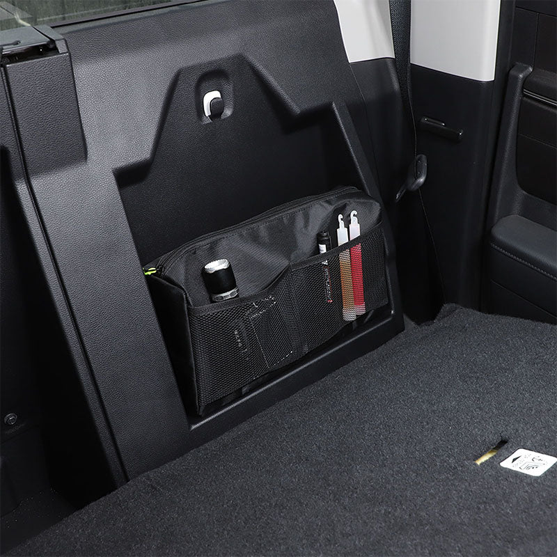 Rear Row Seat Concealed Storage Bag Compatible with Toyota Tundra 2022-2025 Pickup Truck, Back Seat Luggage Storage Bag Organizer Seatback Bag with Tape Oxford Cloth Space Saving Accessories