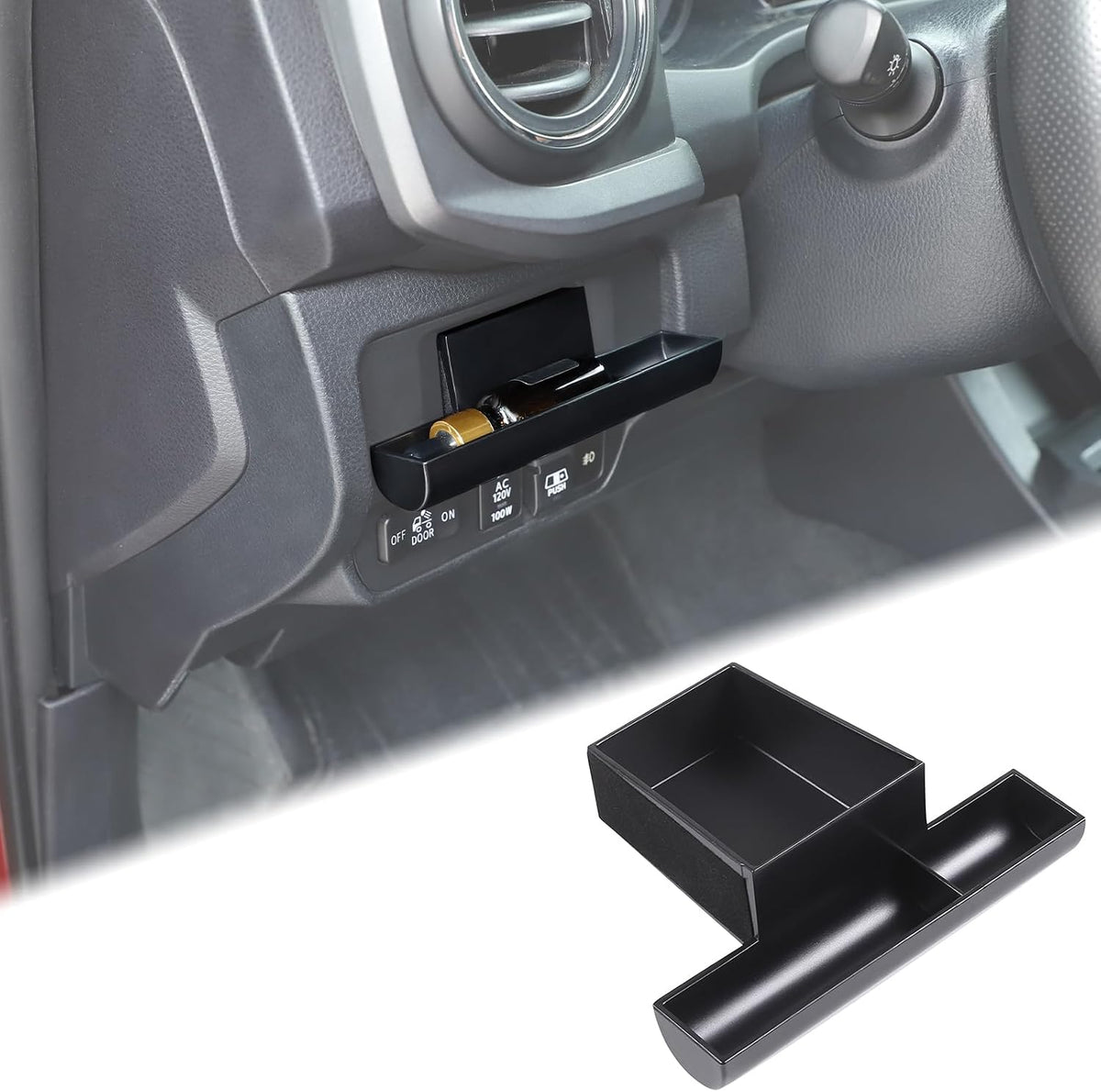 Car Center Console Storage Box Compatible with Toyota Tacoma 2016-2023, Drivers Side Cubby Drawer Organizer Tray