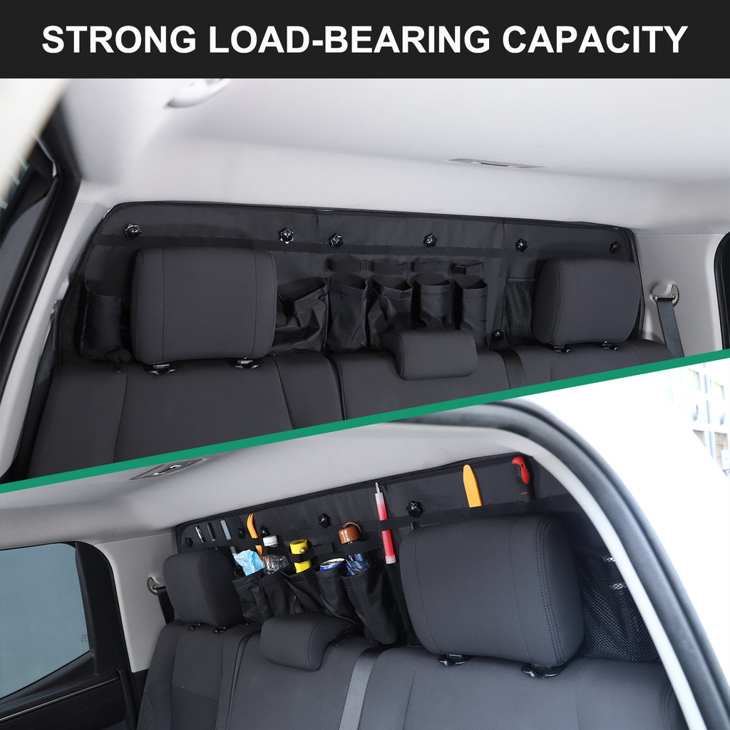 Trunk Organizer Storage Bag Compatible with Toyota Tundra 2022-2026, Rear Tailgate Window Hanging Luggage Storage Bag
