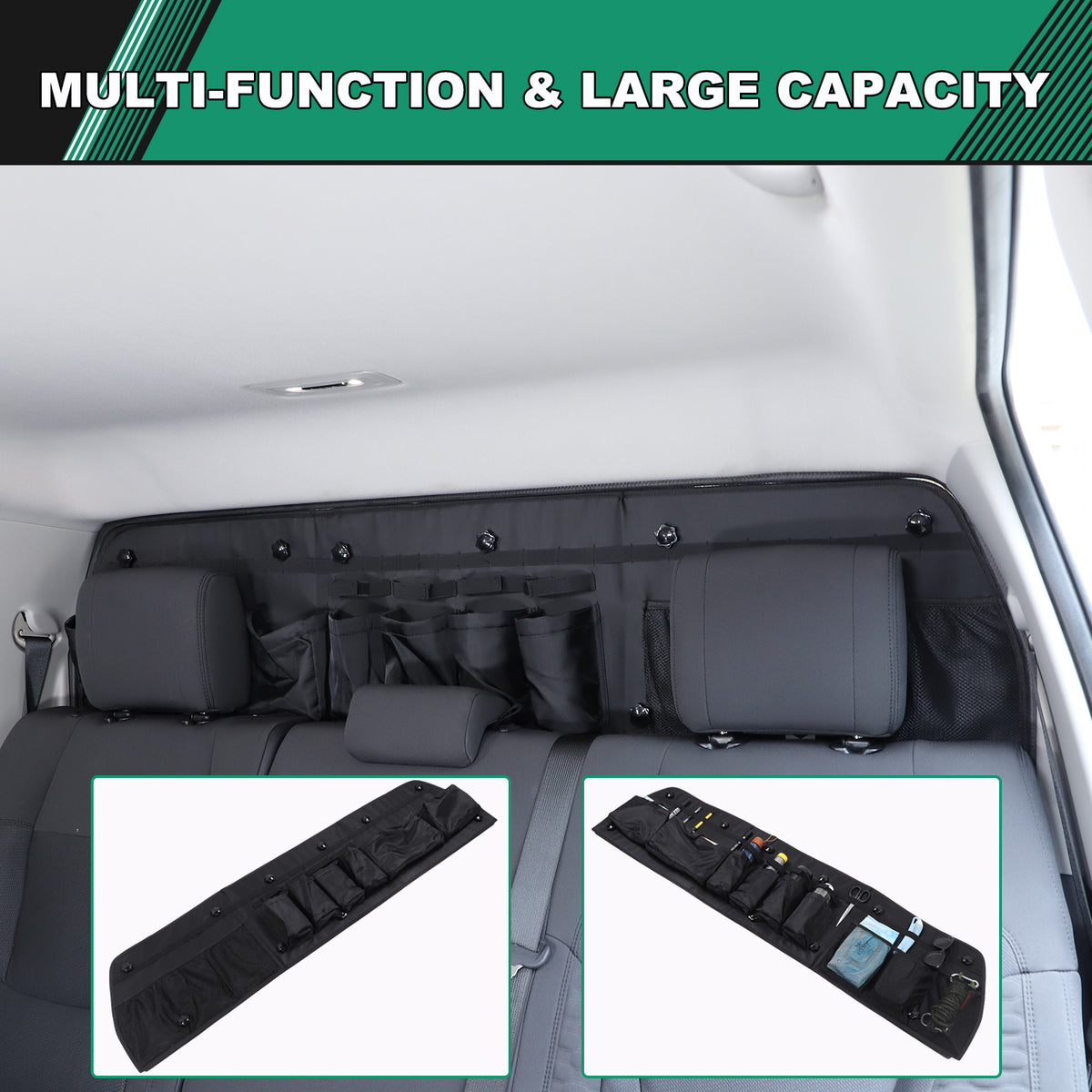 Trunk Organizer Storage Bag Compatible with Toyota Tundra 2022-2026, Rear Tailgate Window Hanging Luggage Storage Bag
