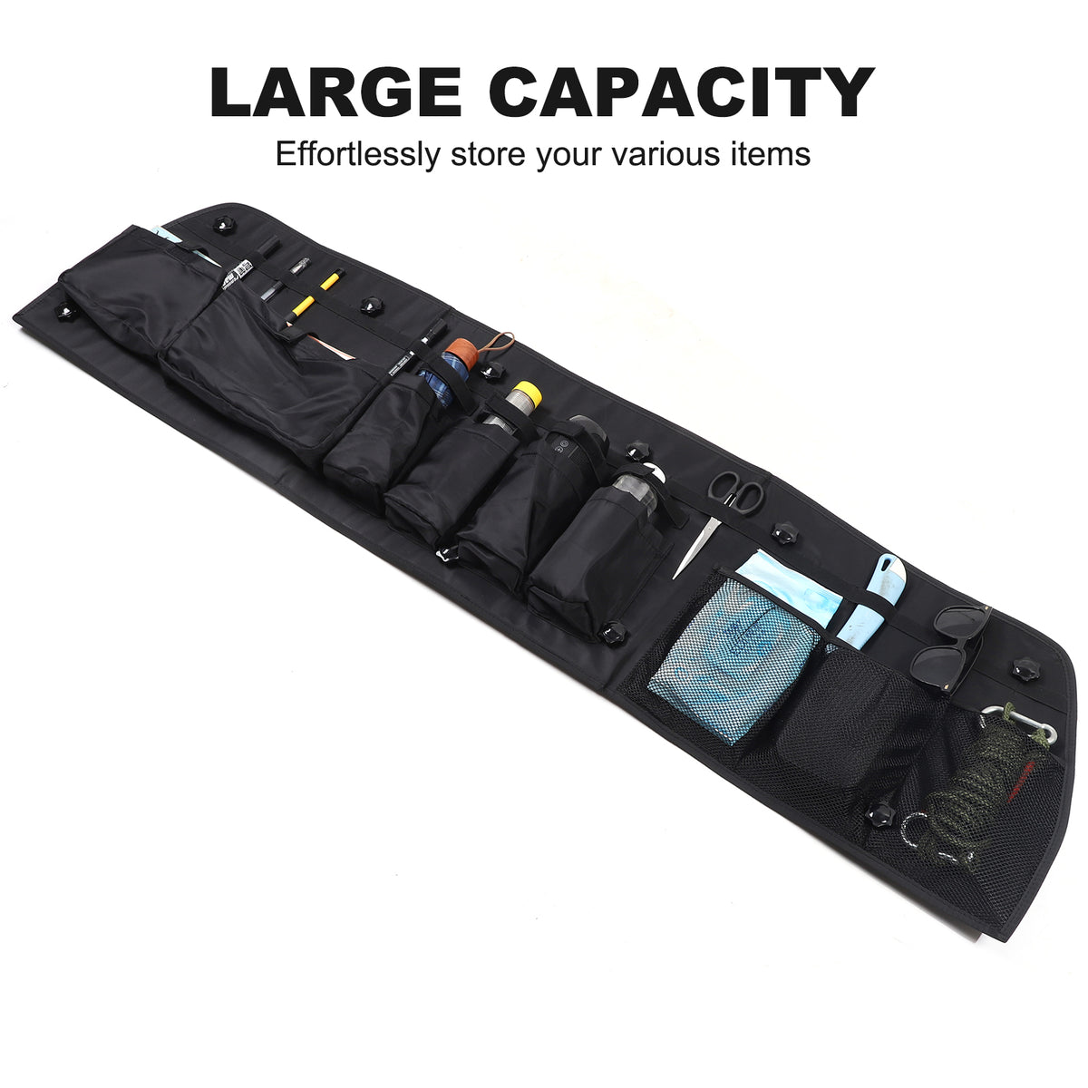Trunk Organizer Storage Bag Compatible with Toyota Tundra 2022-2026, Rear Tailgate Window Hanging Luggage Storage Bag