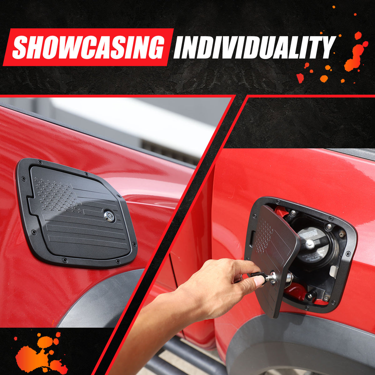 Fuel Filler Door Locking Gas Tank Cap Cover Compatible with Toyota Tacoma 2016-2023