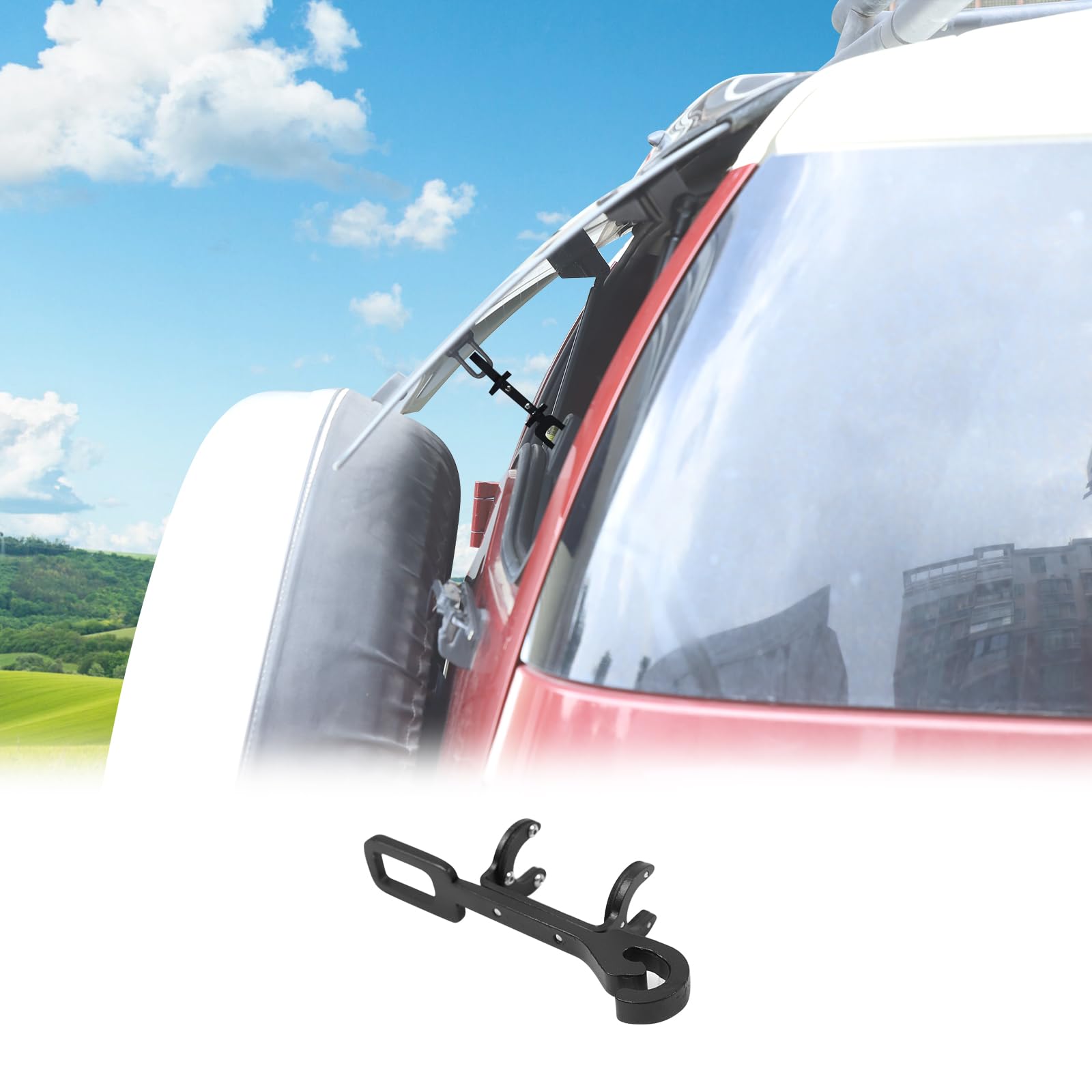 Tailgate Window Gap Bracket Compatible with Toyota FJ Cruiser 2007-2021, Back Door Window Assist Support Mounting Holder Accessories