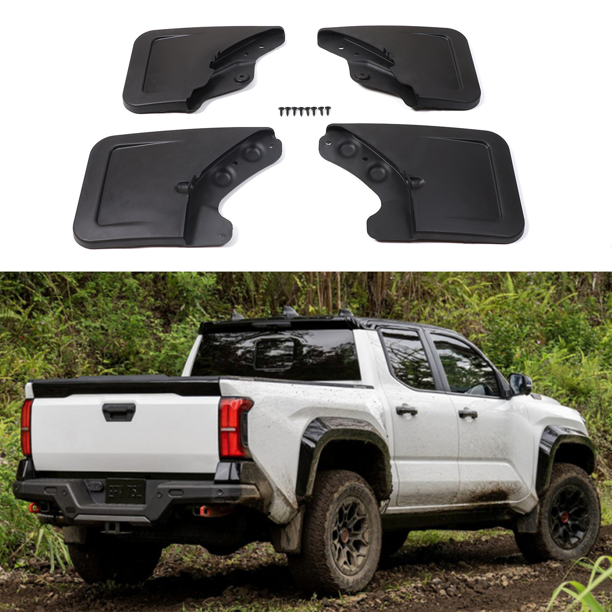 Car Mud Flaps Compatible with Toyota Tacoma 2024-2026, Front & Rear Mud Guards Mud Flaps Splash Guards No Drilling Required Accessories
