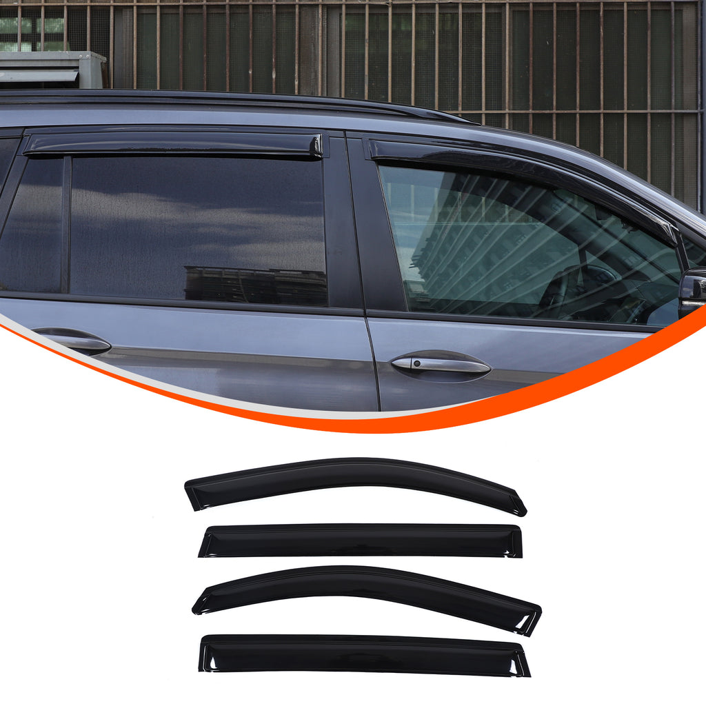 4pcs Original Window Visors Compatible with 2016–2022 Honda Pilot Extra Durable Tape-on, UV Protection Rain Guard, Dark Smoke, In-Channel Style, Original Vent Wind Deflector
