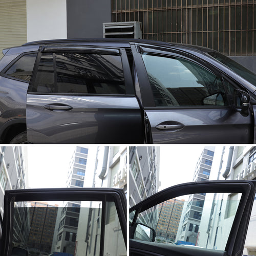 4pcs Original Window Visors Compatible with 2016–2022 Honda Pilot Extra Durable Tape-on, UV Protection Rain Guard, Dark Smoke, In-Channel Style, Original Vent Wind Deflector