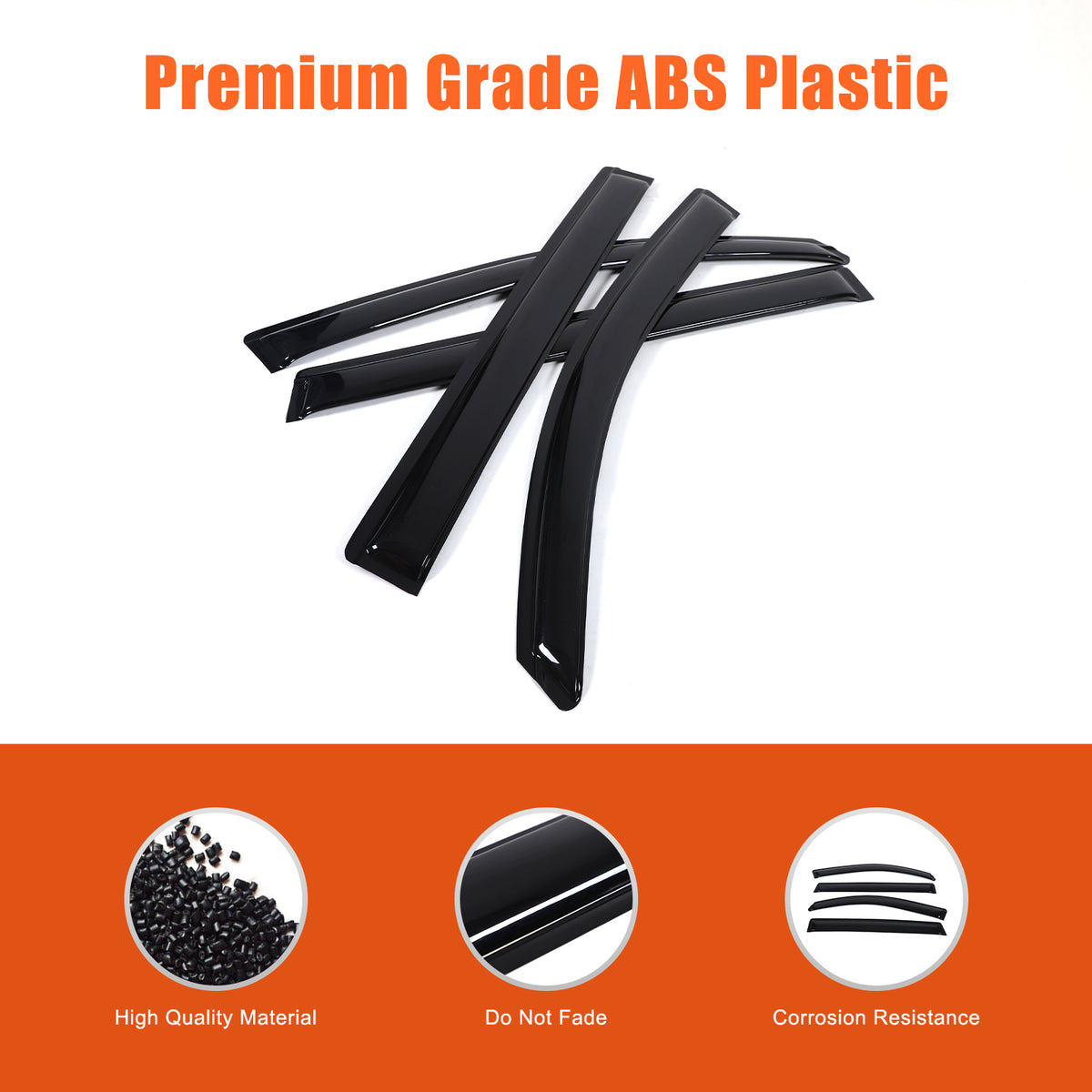 4pcs Original Window Visors Compatible with 2016–2022 Honda Pilot Extra Durable Tape-on, UV Protection Rain Guard, Dark Smoke, In-Channel Style, Original Vent Wind Deflector