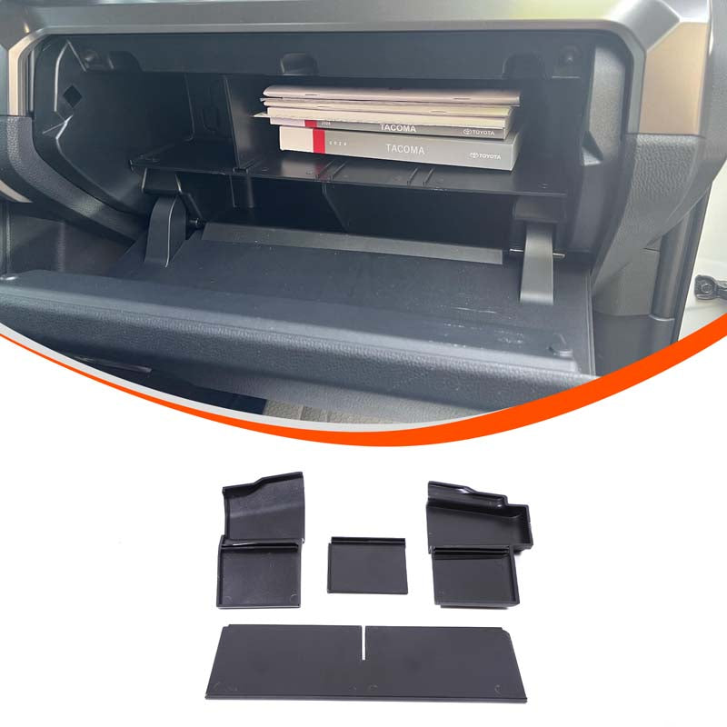 Glove Box Divided Organizer Compatible with Toyota Tacoma 2024 2025 Passenger Side Glove Box Secondary Storage Divider Car Interior Organizer Accessories 1PCS
