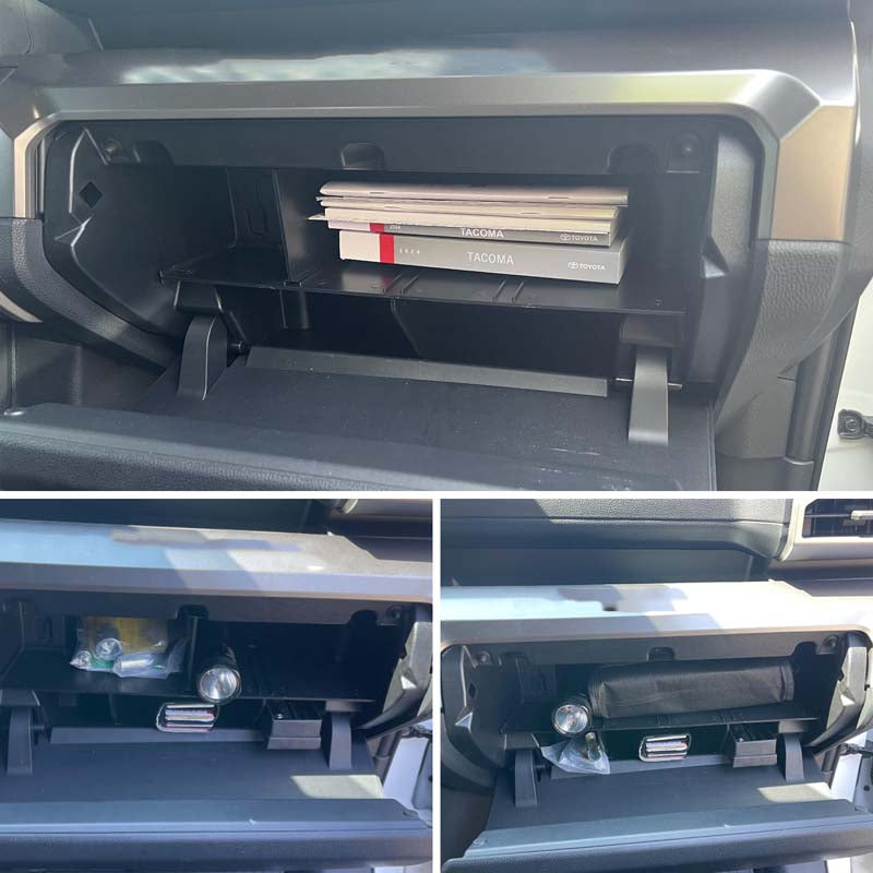 Glove Box Divided Organizer Compatible with Toyota Tacoma 2024 2025 Passenger Side Glove Box Secondary Storage Divider Car Interior Organizer Accessories 1PCS