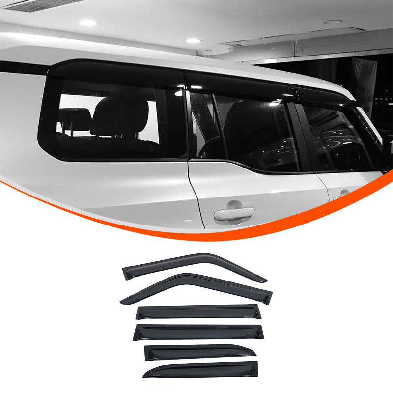 4pcs Original Window Visors Compatible with 2024+ Toyota Prado / Lexus GX Extra Durable Tape-on, UV Protection Rain Guard, Dark Smoke, In-Channel Style, Original Vent Wind Deflector