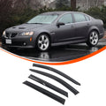 4pcs Original Window Visors Compatible with 2008–2009 Pontiac G8/Horton VE Extra Durable Tape-on, UV Protection Rain Guard, Dark Smoke, In-Channel Style, Original Vent Wind Deflector