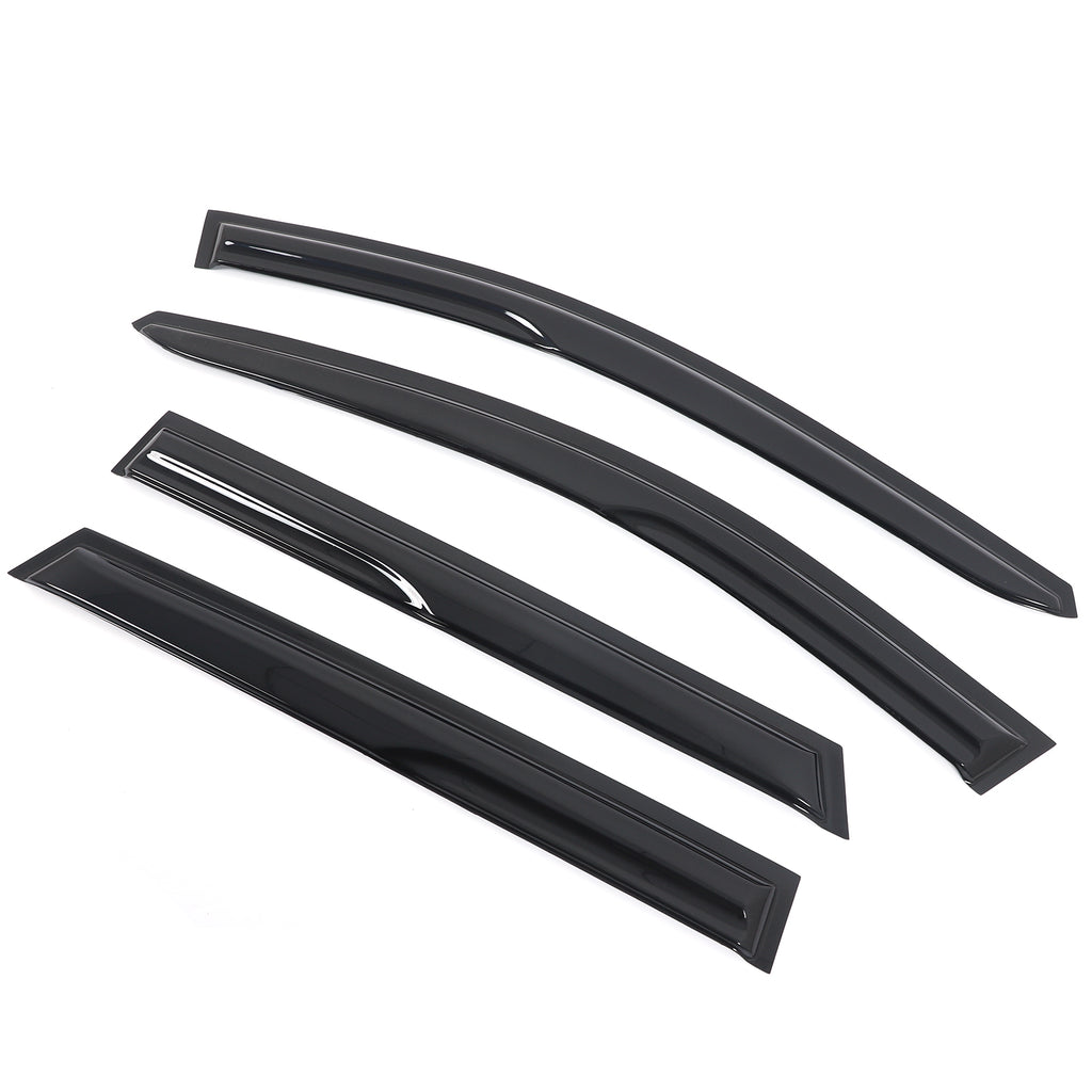 4pcs Original Window Visors Compatible with 2008–2009 Pontiac G8/Horton VE Extra Durable Tape-on, UV Protection Rain Guard, Dark Smoke, In-Channel Style, Original Vent Wind Deflector