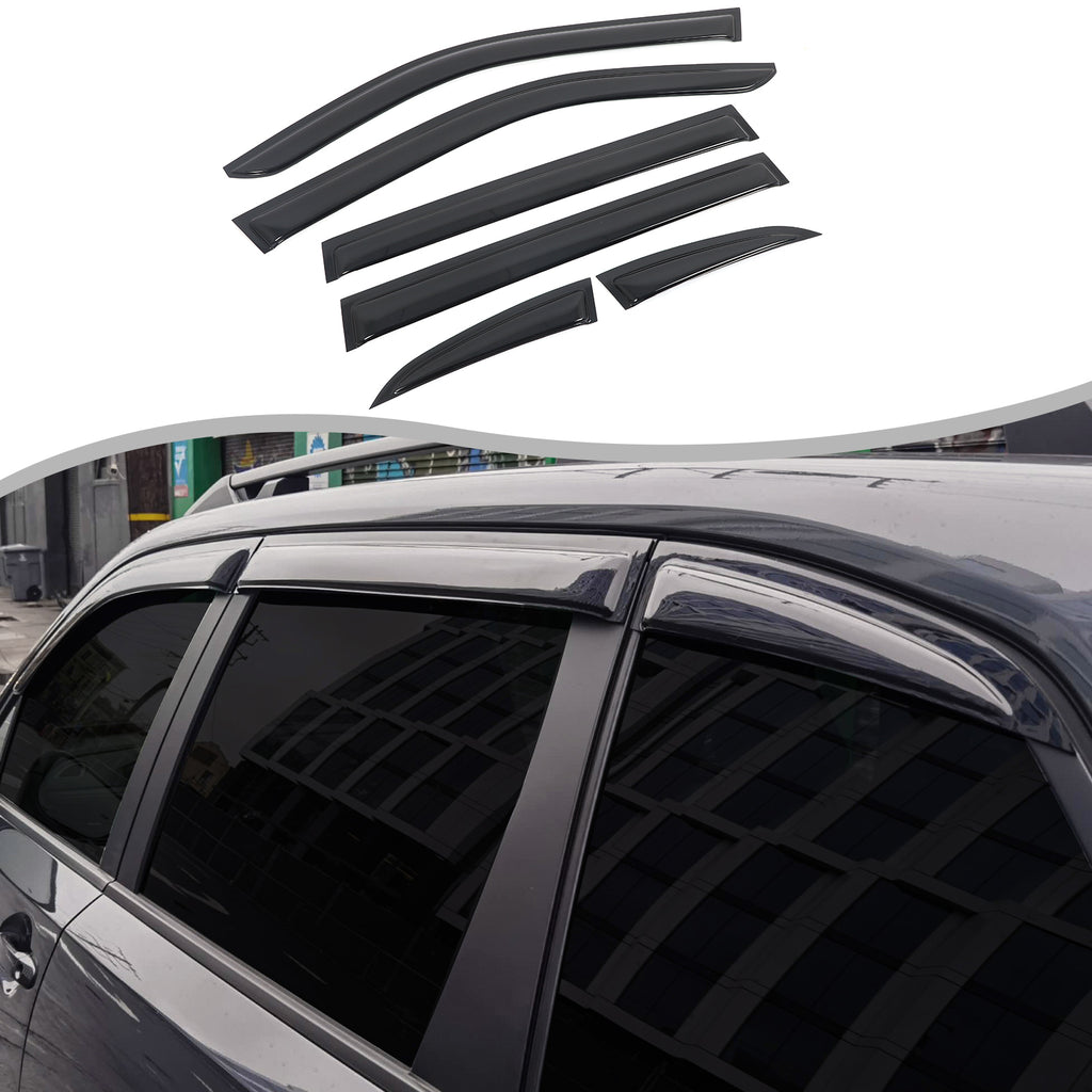 4pcs Original Window Visors Compatible with 25+ Subaru Forester Extra Durable Tape-on, UV Protection Rain Guard, Dark Smoke, In-Channel Style, Original Vent Wind Deflector