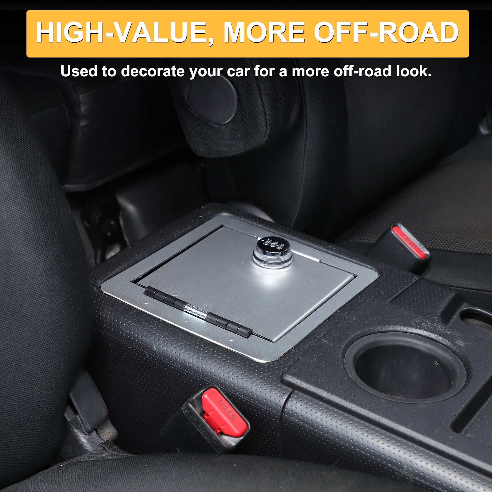 Car Center Console Lock Safe Vault Armrest Storage Compatible Toyot@ FJ Cruiser 2007-2021 Center Console Lock Box Armrest Safe Storage Box Center Console Manager