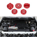 Car Engine Oil Filler Caps Set Compatible with Toyota Tundra 2022-2026 Engine Oil Cap Brake Fluid Cap Wiper Washer Cap Radiator Cap Cover Windshield Wiper Switch Cover Trim Kit Accessories