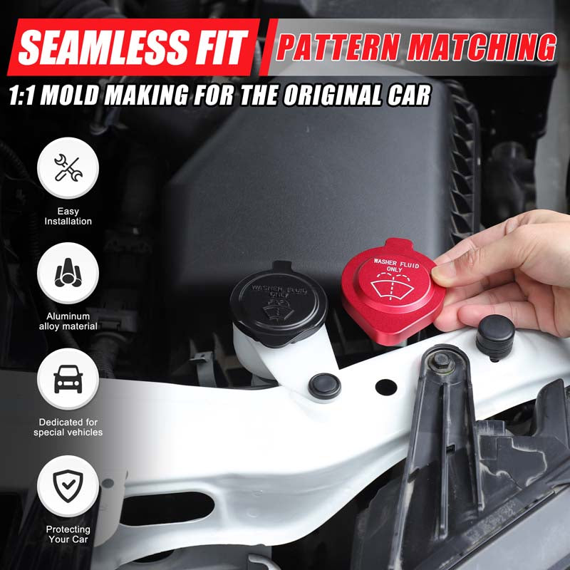 Car Engine Oil Filler Caps Set Compatible with Toyota Tundra 2022-2026 Engine Oil Cap Brake Fluid Cap Wiper Washer Cap Radiator Cap Cover Windshield Wiper Switch Cover Trim Kit Accessories