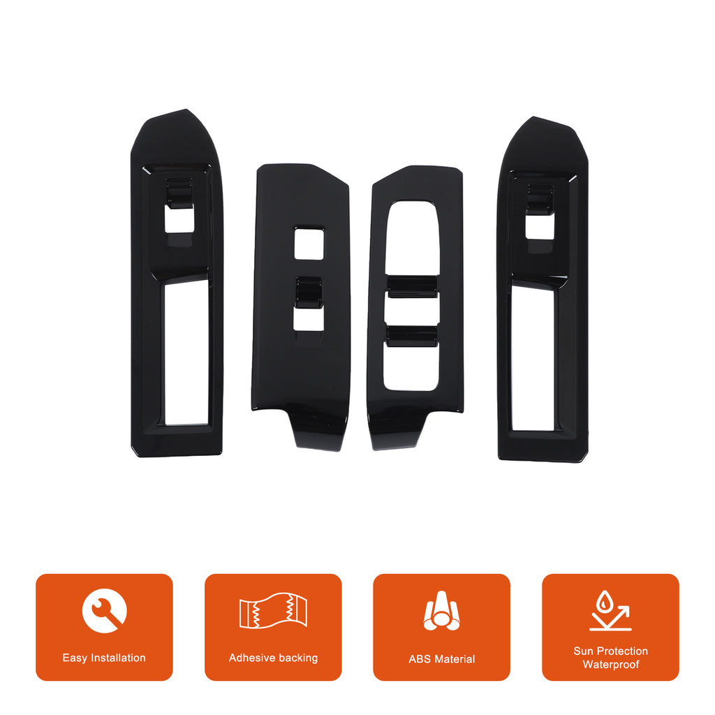 Car Door Window Glass Lift Button Panel Trim Cover Compatible with Toyota Tacoma 2016-2023 Front and Rear 4Pcs Doors Armrest Window Control Power Switch Decorative Frame Sticker Accessories