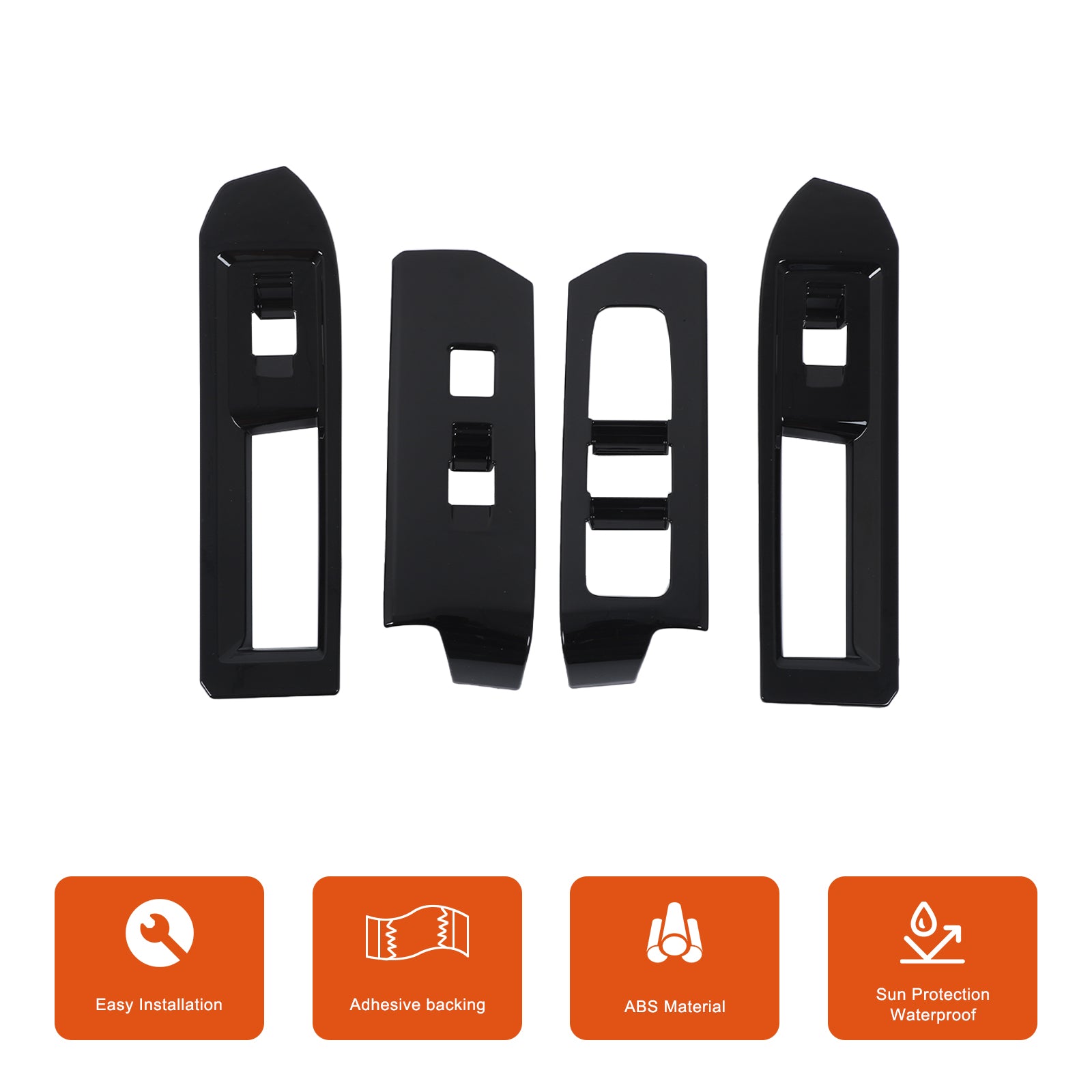 Car Door Window Glass Lift Button Panel Trim Cover Compatible with Toyota Tacoma 2016-2023 Front and Rear 4Pcs Doors Armrest Window Control Power Switch Decorative Frame Sticker Accessories
