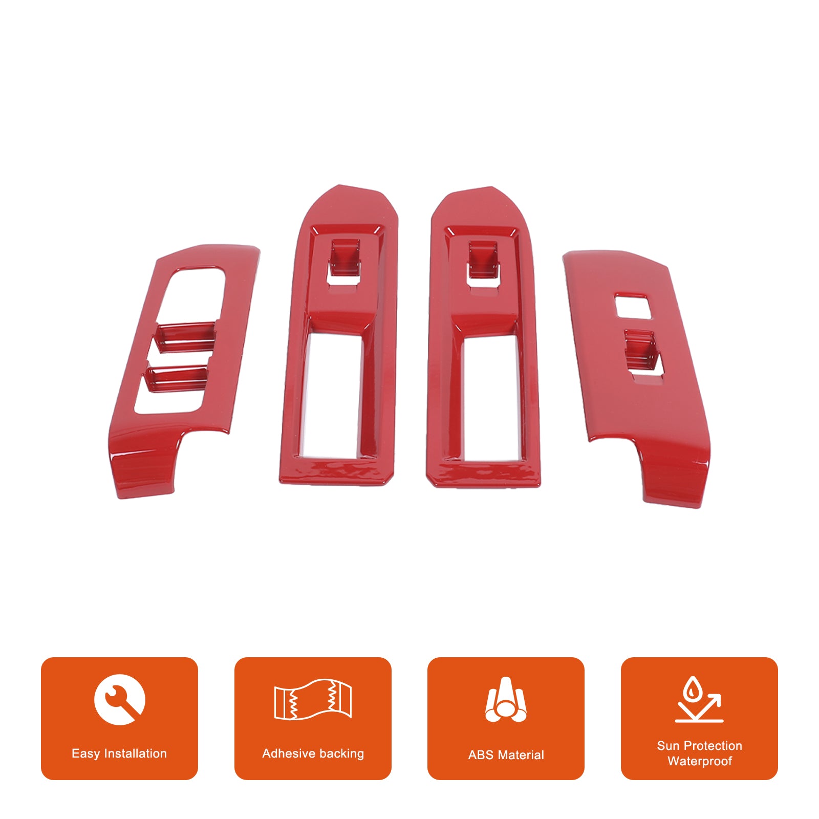 Car Door Window Glass Lift Button Panel Trim Cover Compatible with Toyota Tacoma 2016-2023 Front and Rear 4Pcs Doors Armrest Window Control Power Switch Decorative Frame Sticker Accessories