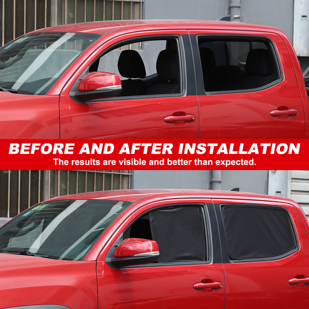 6PCS Full Sun Shades Side and Rear Window Shade Cover Compatible with Toyota Tacoma 2016-2022 Glare UV Protection Breathable Car Privacy Curtains Foldable Heat Insulation Film