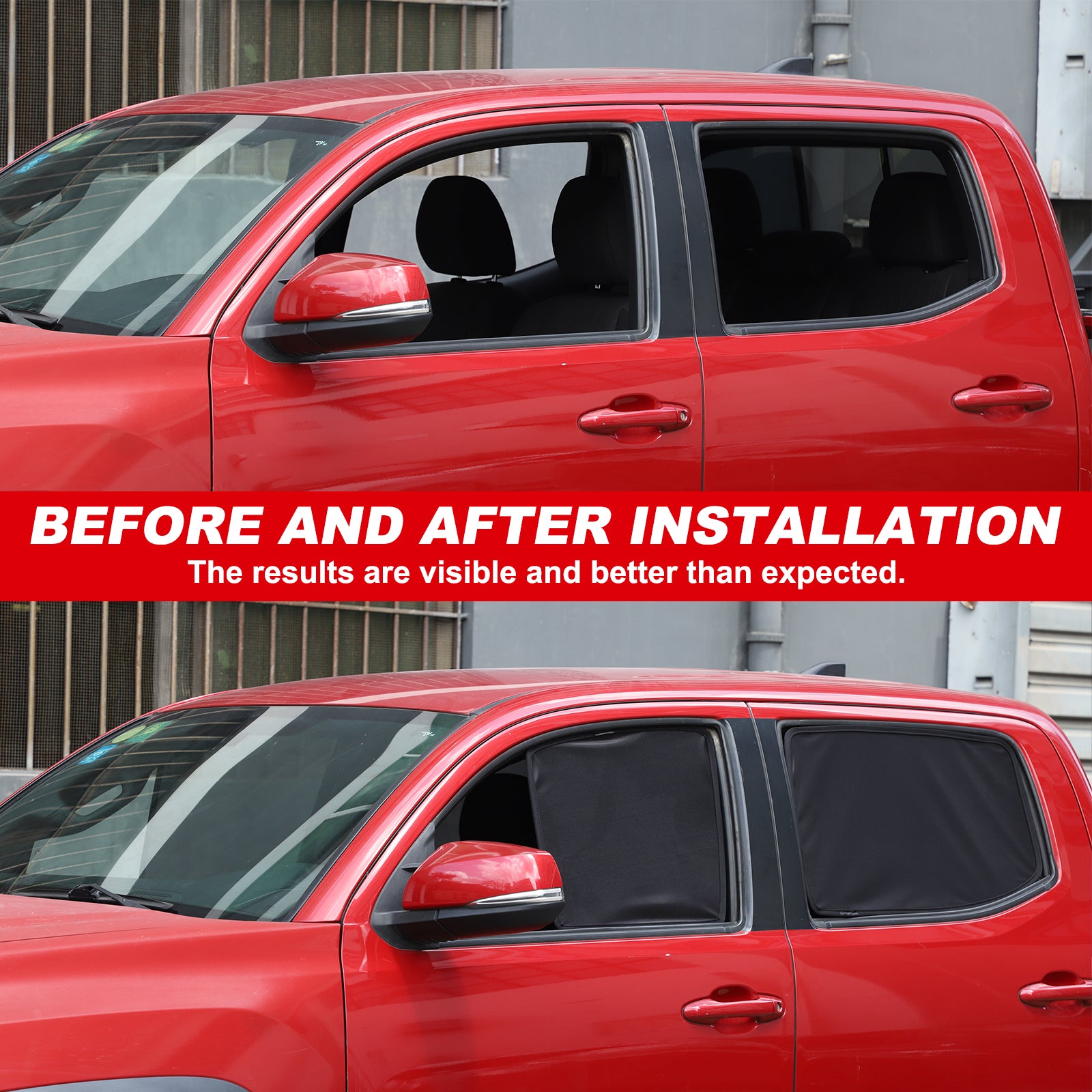 6PCS Full Sun Shades Side and Rear Window Shade Cover Compatible with Toyota Tacoma 2016-2022 Glare UV Protection Breathable Car Privacy Curtains Foldable Heat Insulation Film