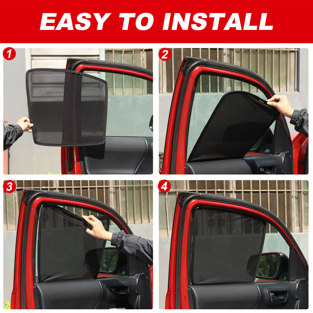 6PCS Full Sun Shades Side and Rear Window Shade Cover Compatible with Toyota Tacoma 2016-2022 Glare UV Protection Breathable Car Privacy Curtains Foldable Heat Insulation Film