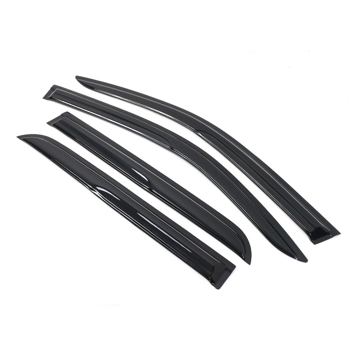 4pcs Original Window Visors Compatible with 2015-2024 Toyota Hilux Extra Durable Tape-on, UV Protection Rain Guard, Dark Smoke, In-Channel Style, Original Vent Wind Deflector(Four-Door Version)