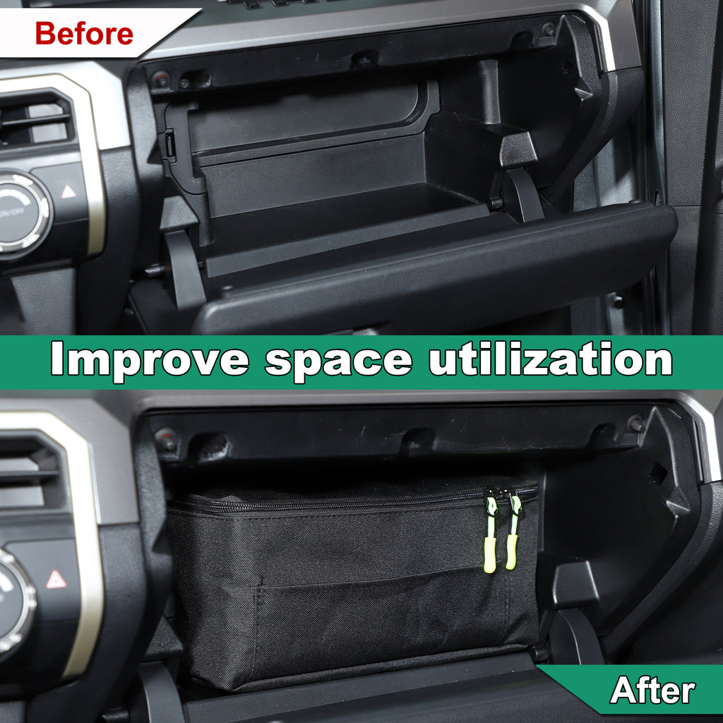 Car Glove Box Organizer Compatible with Toyota Tacoma 2024 2025 Accessories Passenger Glove Box Pockets Bag