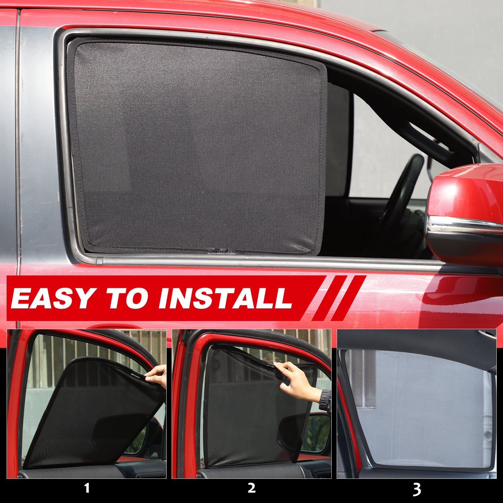 Car Side Window Sun Shades for Toyota Tacoma 2016- 2022 Accessories Sun Shade Heat Insulation Light Blocking&UV Protection Privacy Essential Interior for Baby,Camping and Napping Curtains