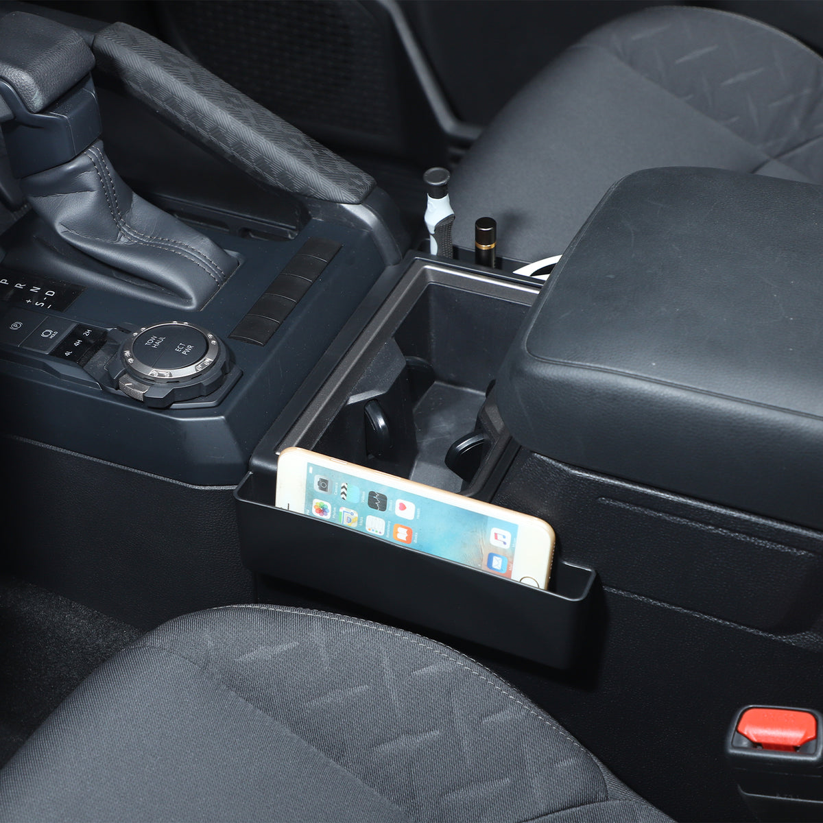 Center Console Hanging Box for 2024+ Toyota Tacoma/2025+ Center Console Organizer Accessories Console Left & Right Phone Pocket Gear Shift Side Organizer