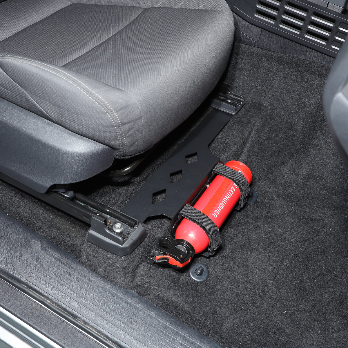 Quick Release Adjustable Aluminum Fire Extinguisher Holder Mount Bracket Compatible with Toyota Tacoma 2024-2026