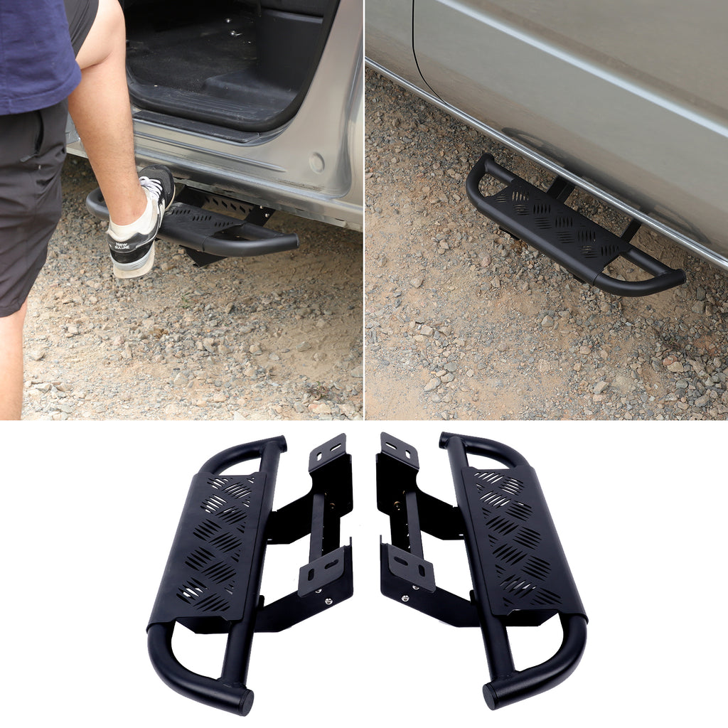 Door Side Steps Running Boards Compatible with Toyota Tacoma 2024 2025 2026, Door Side Step Rails Carbon Steel