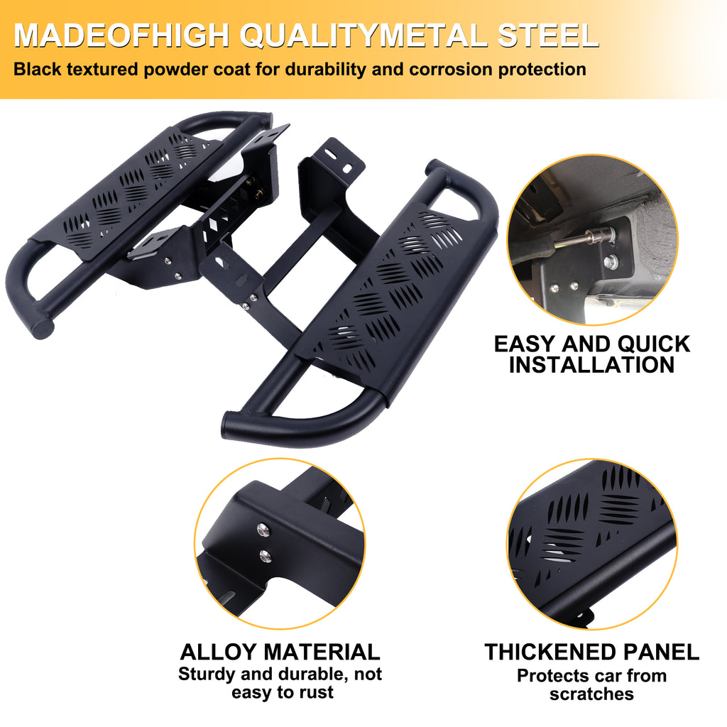 Door Side Steps Running Boards Compatible with Toyota Tacoma 2024 2025 2026, Door Side Step Rails Carbon Steel