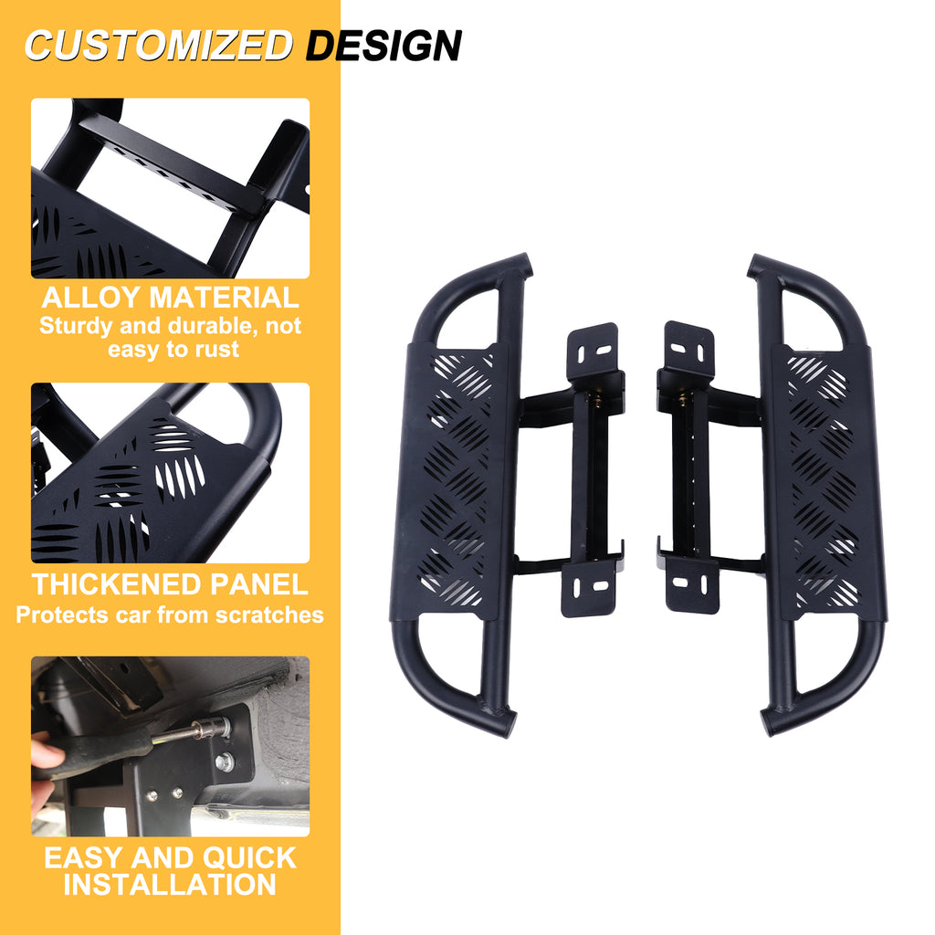 Door Side Steps Running Boards Compatible with Toyota Tacoma 2024 2025 2026, Door Side Step Rails Carbon Steel