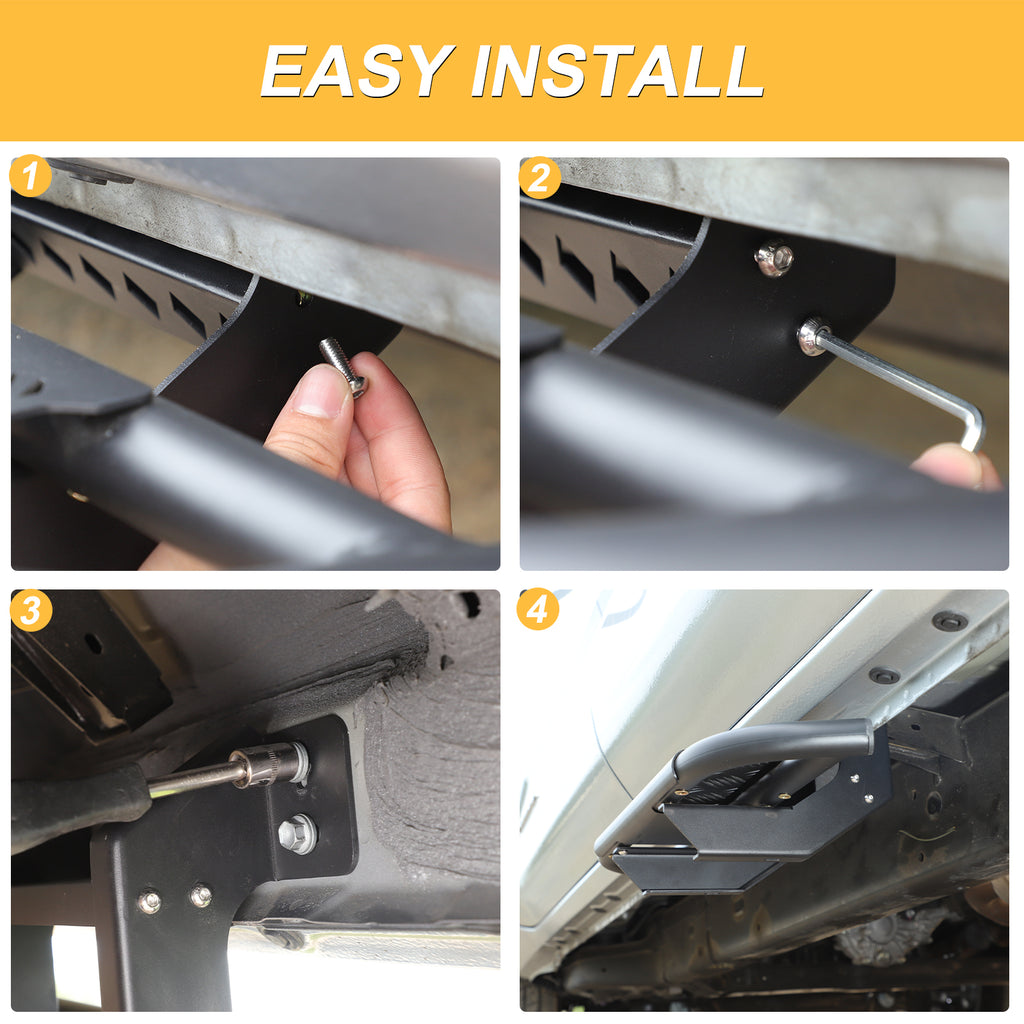 Door Side Steps Running Boards Compatible with Toyota Tacoma 2024 2025 2026, Door Side Step Rails Carbon Steel