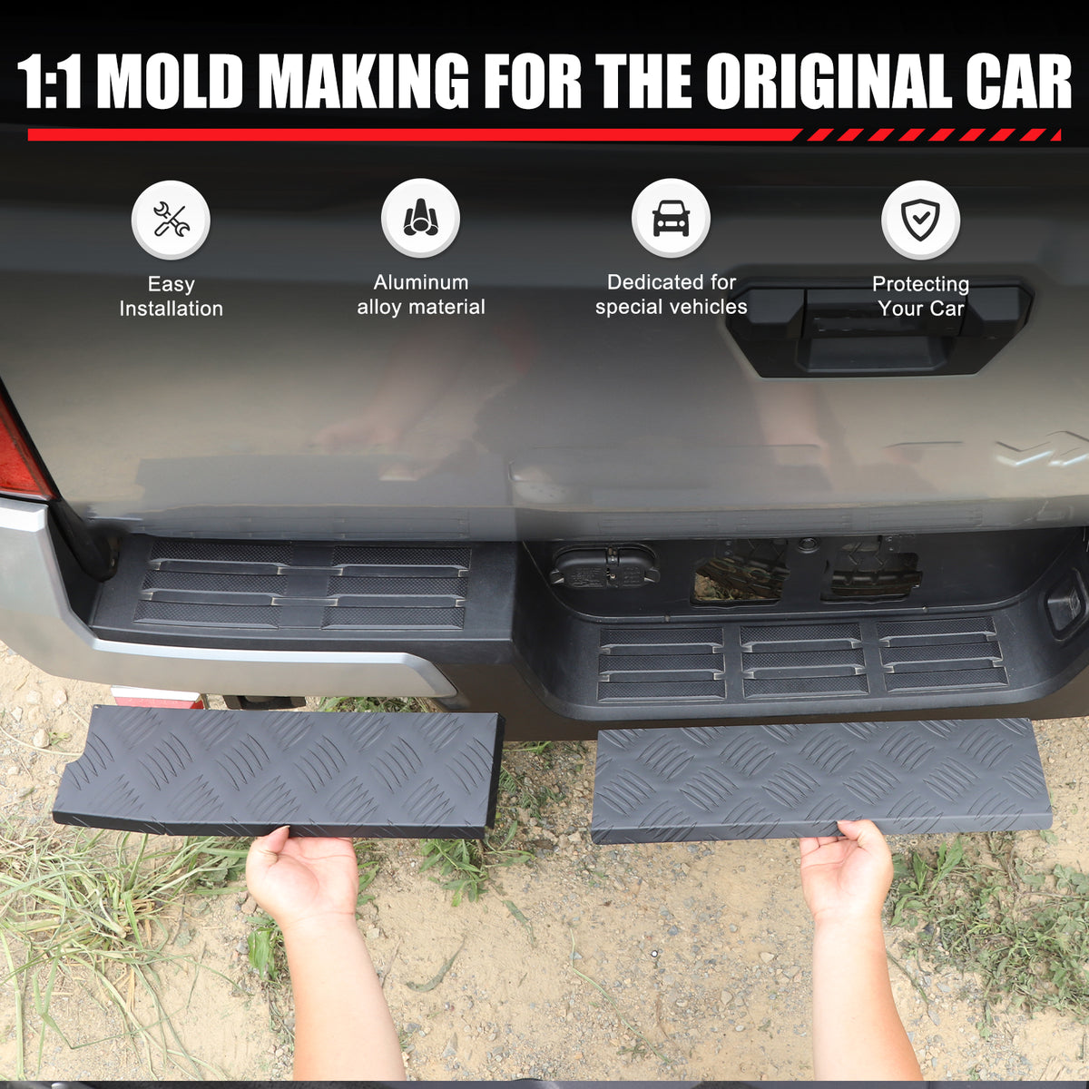Rear Bumper Protector Compatible with Toyota Tacoma 2024-2026, Trunk Sill Protector Accessories