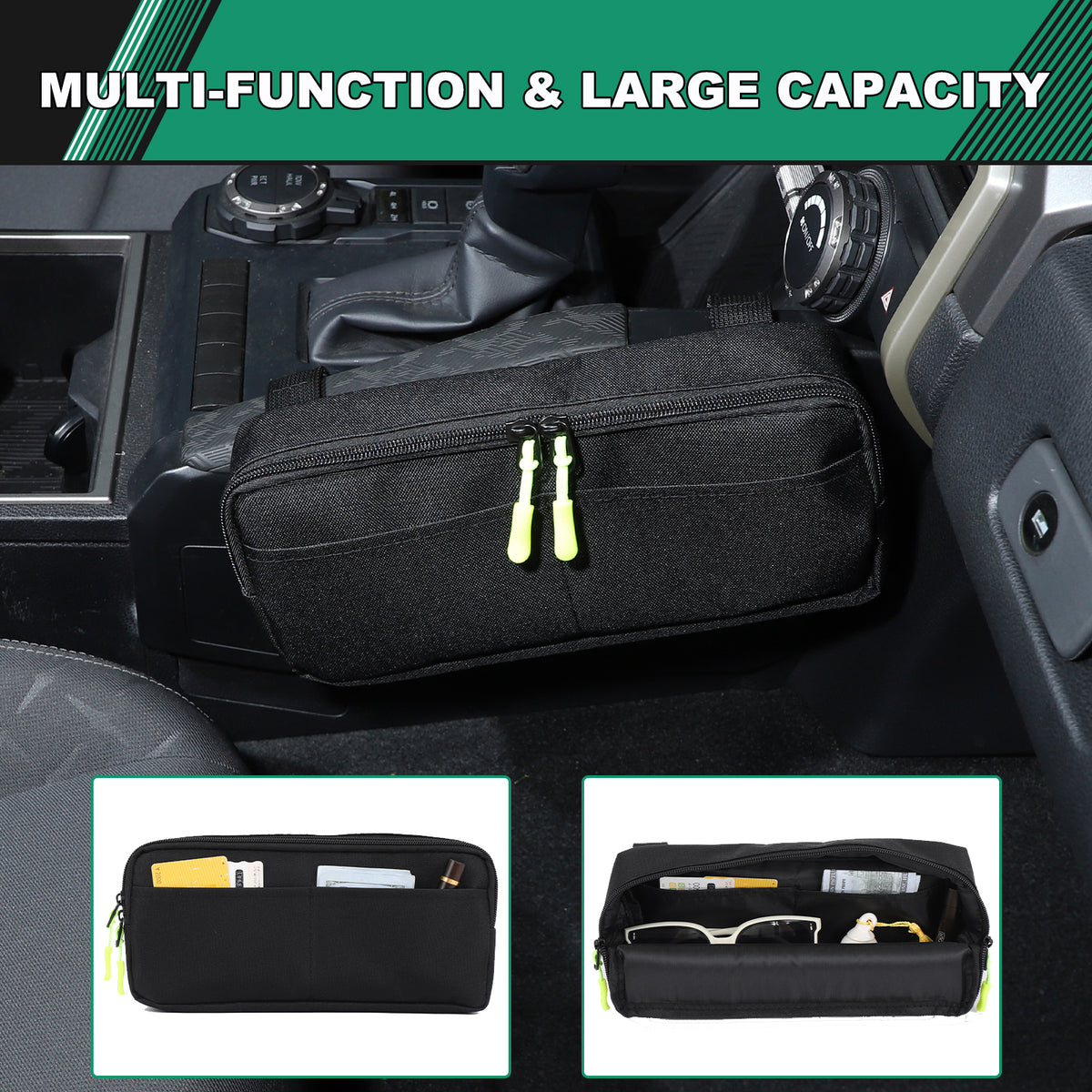 Center Console Side Storage Bag Compatible with Toyota Tacoma 2024 2025 2026