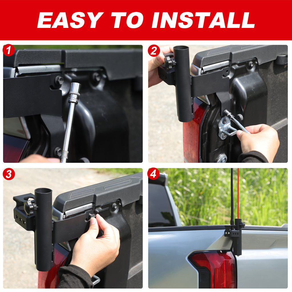 Car Tailgate Antenna Flagpole Bracket Compatible with Toyota Tacoma 2024 2025 2026