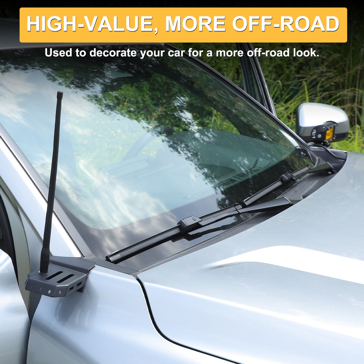 Car Hood Light Mount Bracket Compatible with Toyota Tacoma 2024-2026, Front Hood LED Pod Light Spotlight Work Light Mount Bracket Antenna Ditch Bracket Extension Accessories