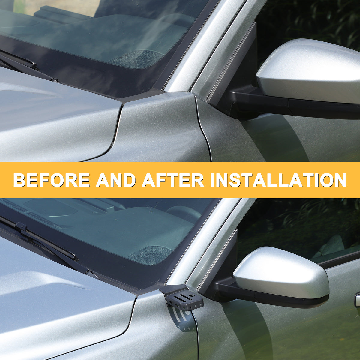Car Hood Light Mount Bracket Compatible with Toyota Tacoma 2024-2026, Front Hood LED Pod Light Spotlight Work Light Mount Bracket Antenna Ditch Bracket Extension Accessories