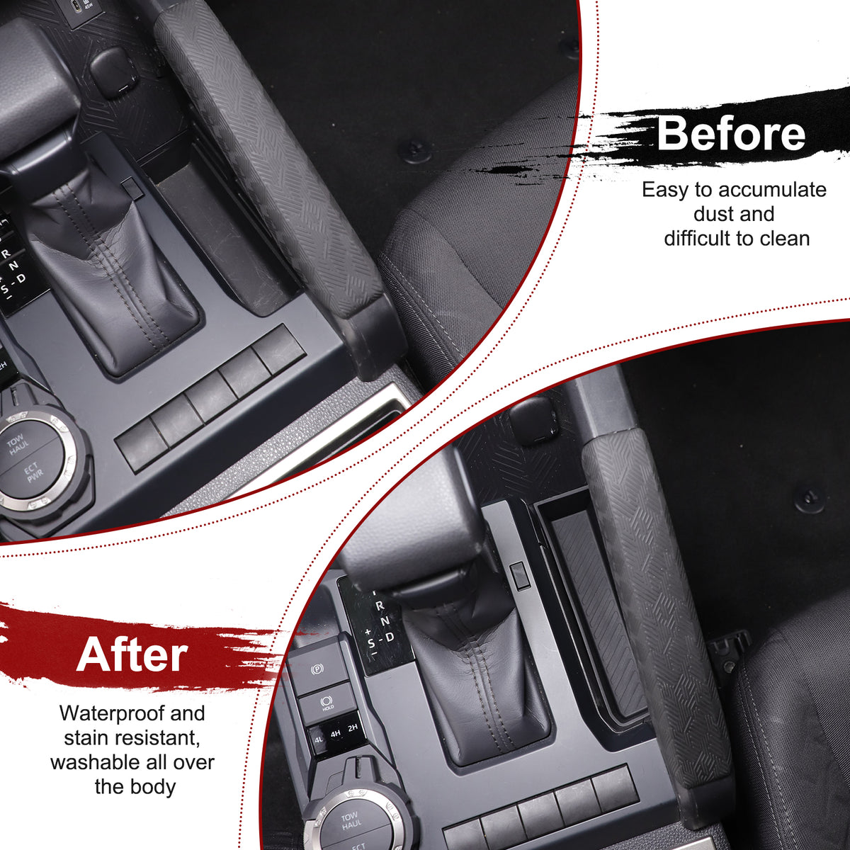 Gear Shift Storage Box Center Console Right Side Storage Box Compatible with Toyota Tacoma 2024-2026