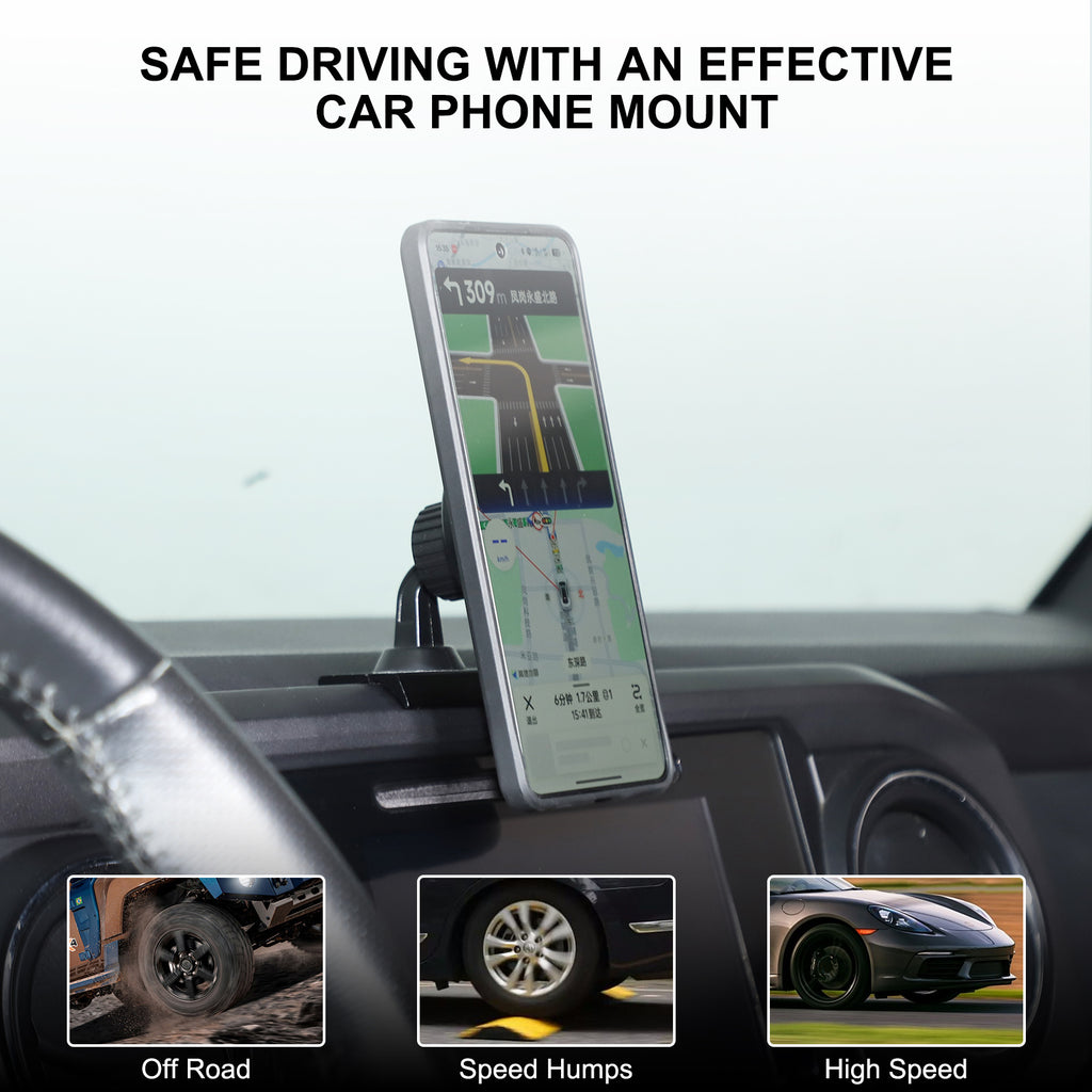 Car Phone Mount Compatible with Toyoa Tacoma 2016-2023 Central Control Navigation Screen Phone Holder Phone Mount with Self-Adhesive Base Accessories