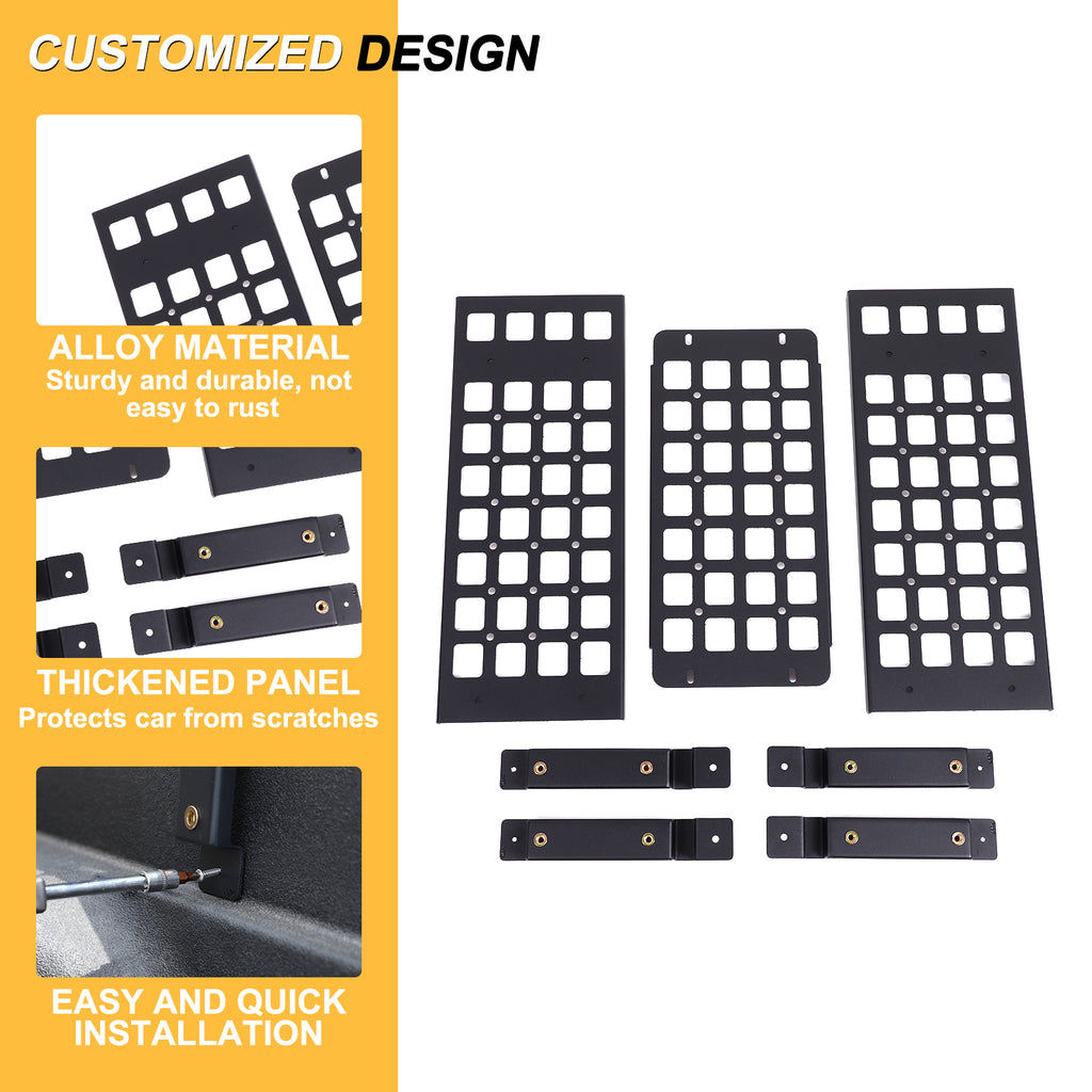 Side Molle Panel  Rack System Compatible with Toyota Tacoma 2024-2026 Cargo Storage Organizer Tools Rack