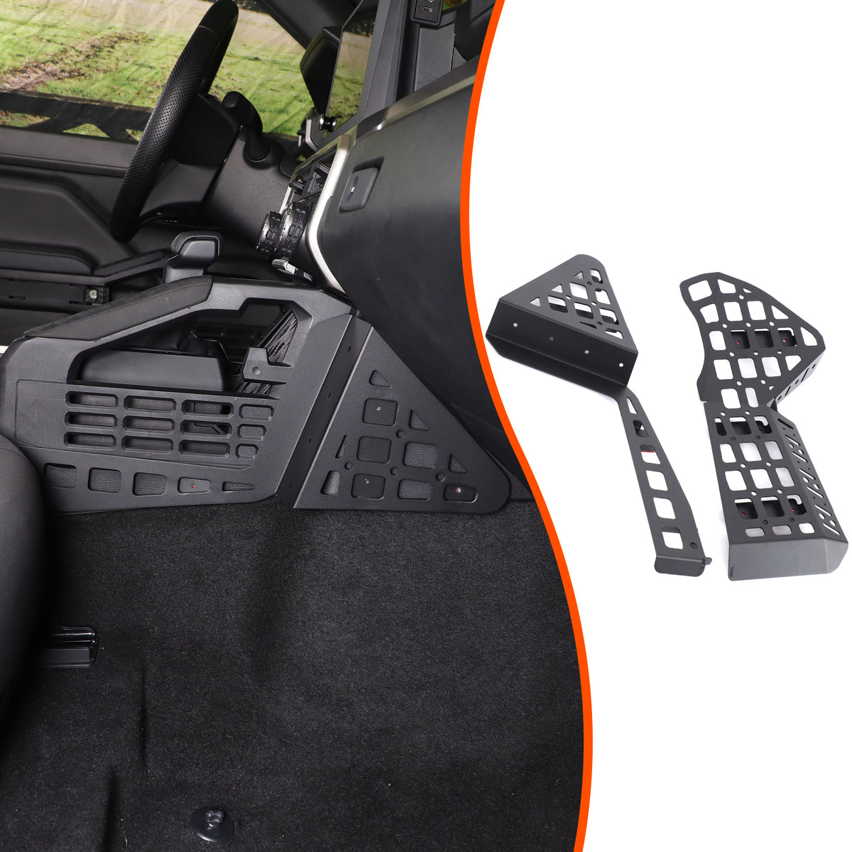 Center Console Side Storage Molle Compatible with Toyota Tacoma 2024 2025 2026 Gear Shifter Side Hanging Organizer Molle, 2Pcs