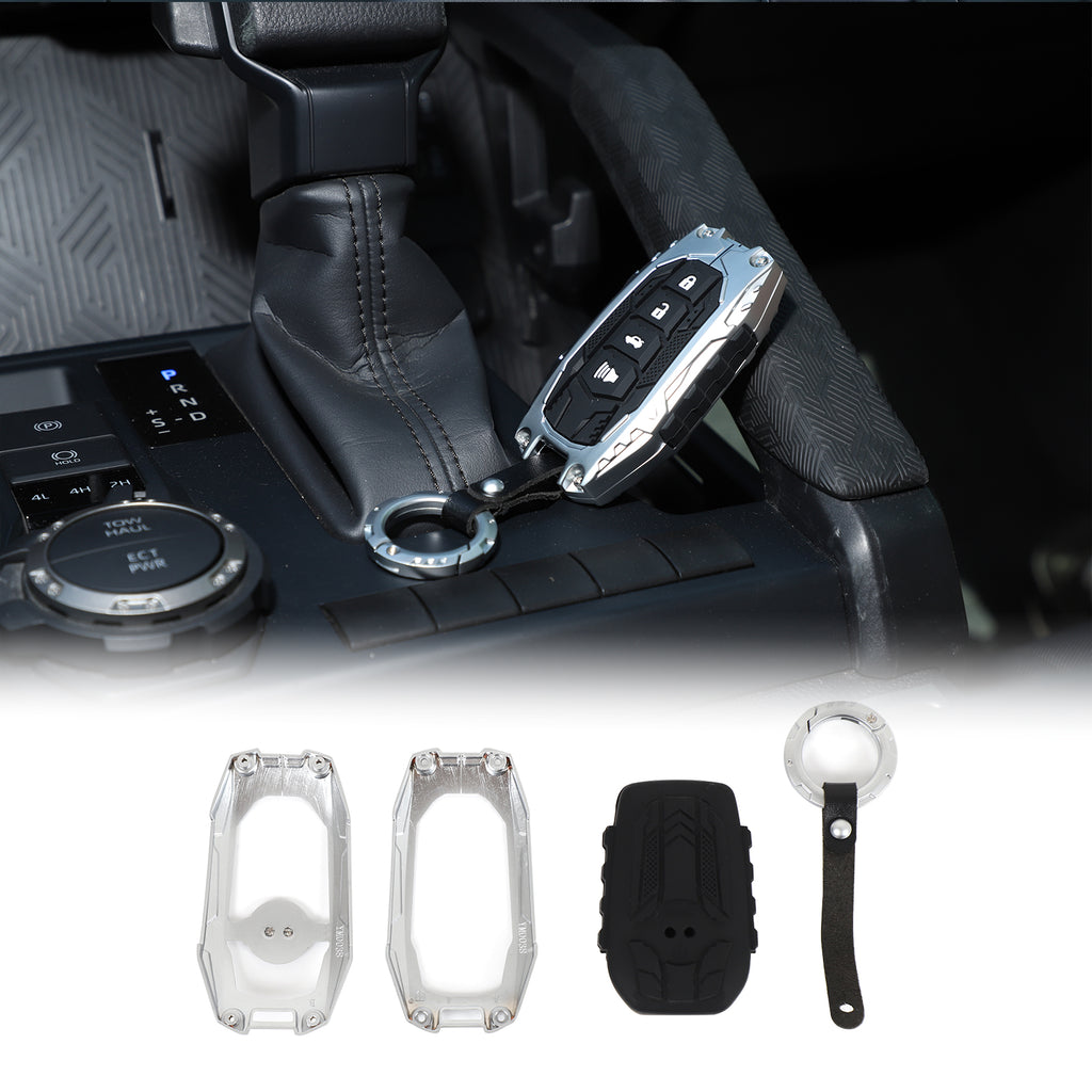 Car Key Fob Case Cover Compatible with Toyota Tundra 2022-2026 & Tacoma 2024 2025 2026 Pickup Full Protection Keyfob Trim Cover Auto Smart Remote Key Protector Shell Accessories