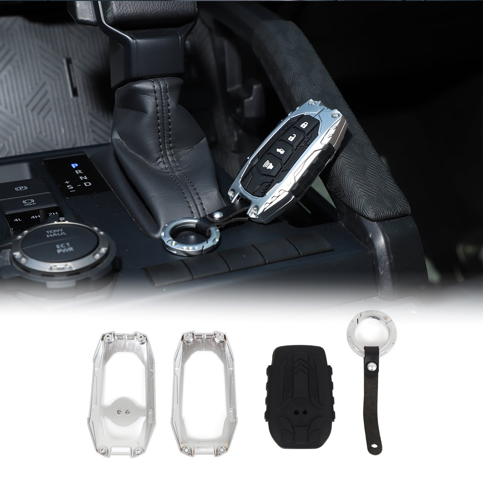 Car Key Fob Case Cover Compatible with Toyota Tundra 2022-2026 & Tacoma 2024 2025 2026 Pickup Full Protection Keyfob Trim Cover Auto Smart Remote Key Protector Shell Accessories