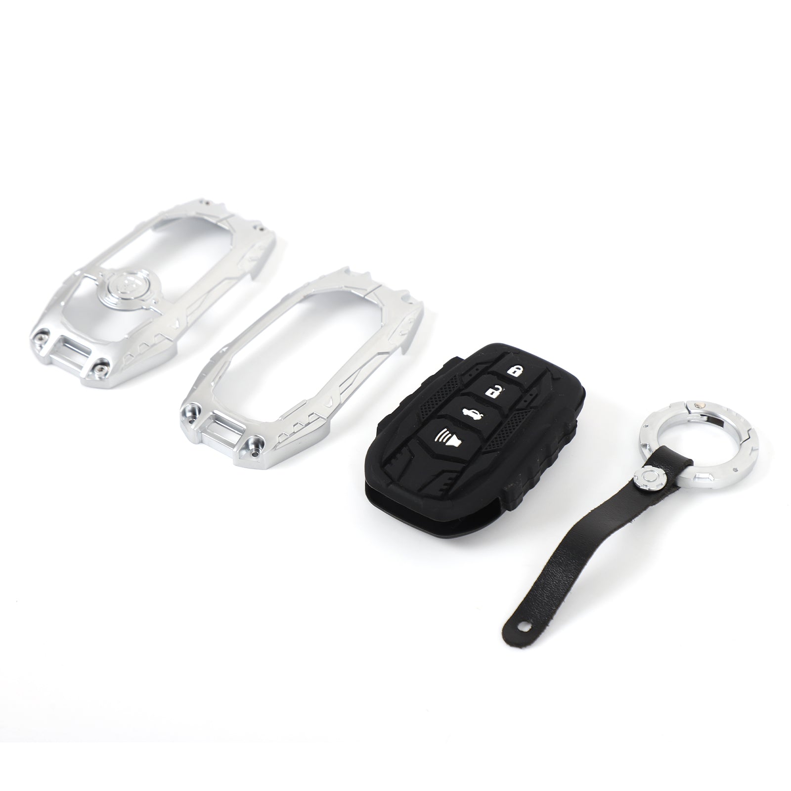 Car Key Fob Case Cover Compatible with Toyota Tundra 2022-2026 & Tacoma 2024 2025 2026 Pickup Full Protection Keyfob Trim Cover Auto Smart Remote Key Protector Shell Accessories