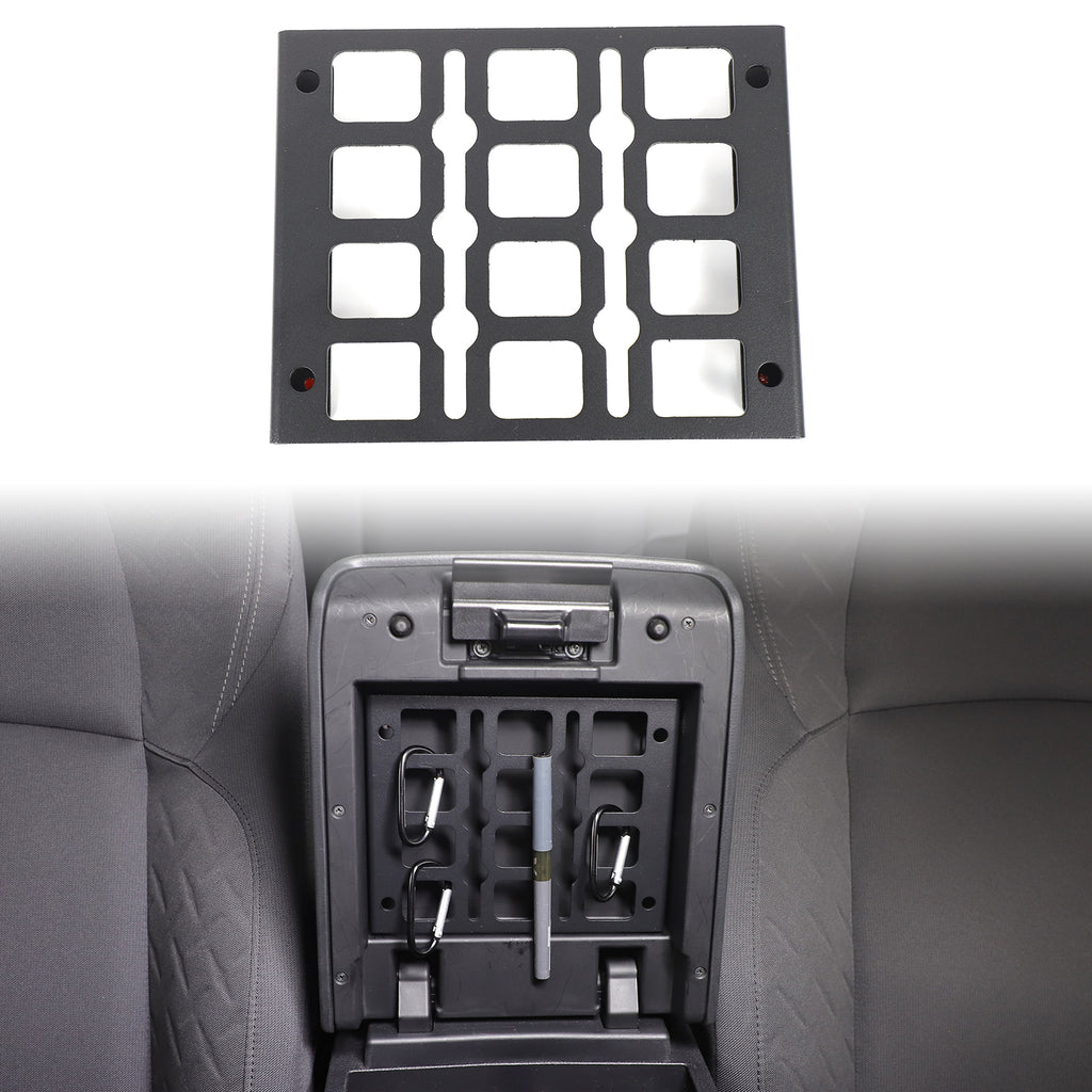 Center Console Molle Panel Compatible with Toyota Tacoma 2024 2025 Armrest Box Cover Organizer Storage Basket Car Interior Organizer Accessories 1PCS