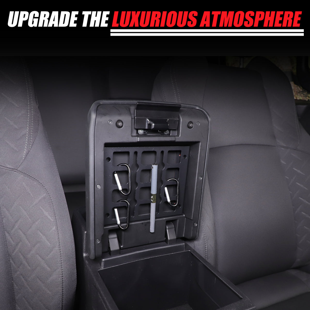 Center Console Molle Panel Compatible with Toyota Tacoma 2024 2025 Armrest Box Cover Organizer Storage Basket Car Interior Organizer Accessories 1PCS